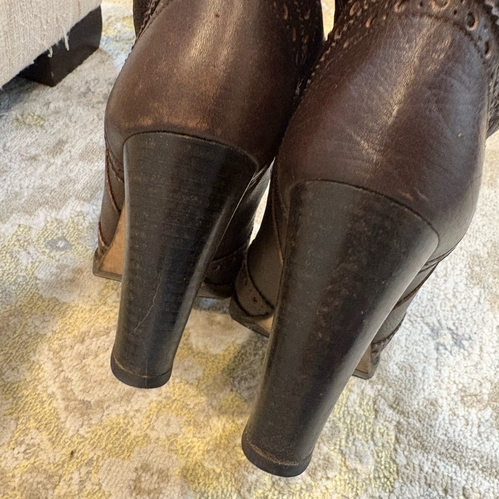 Michael Kors Dylan Brown Leather Knee-High Pull On Boots - Picture 7 of 16